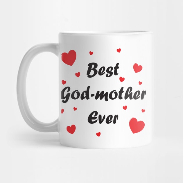 Best God-Mother Ever heart doodle hand drawn design by The Creative Clownfish